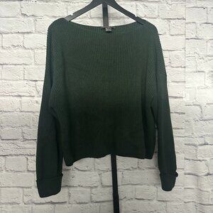 French Connection Army Green Boat Neck Sweater